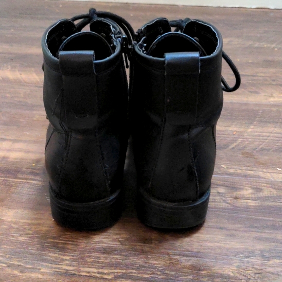 Black Lace-up Combat Boots by Madden Girl, water resistant - Picture 3 of 5